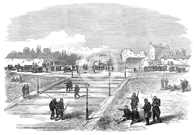 The French Siege of Paris: Communists' battery at the Trocadero, 1871. Creator: Unknown.
