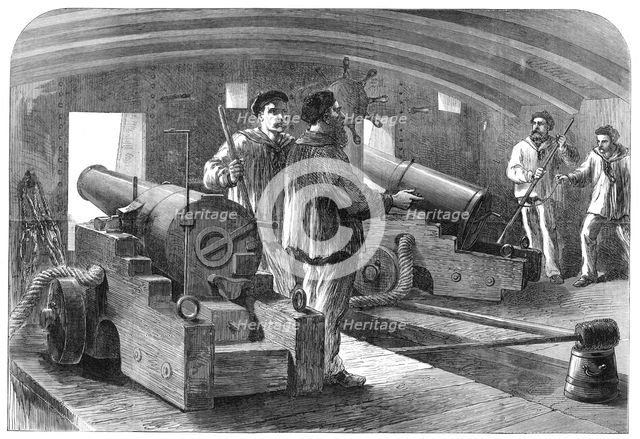 The French Siege of Paris: interior of gun-boat La Commune, 1871. Creator: Unknown.