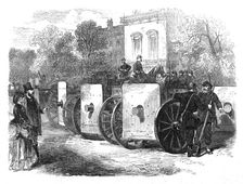 The French Siege of Paris: mitrailleuse with shields, 1871. Creator: Unknown