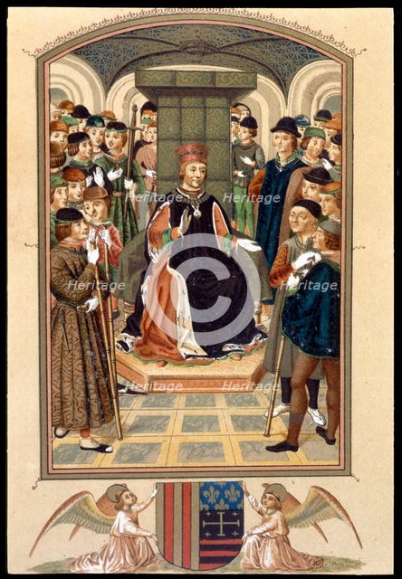 'The free of the fets and dits of the great King Alfonso', plate of a manuscript, 15th century.  Creator: Beccadelli, Antonio (il Panormita).