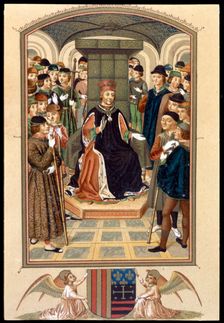 The free of the fets and dits of the great King Alfonso plate of a manuscript, 15th century. Creator: Beccadelli, Antonio (il Panormita)