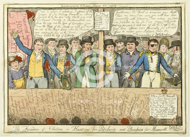 The Freedom of Election, published June 22, 1818. Creator: Isaac Robert Cruikshank.