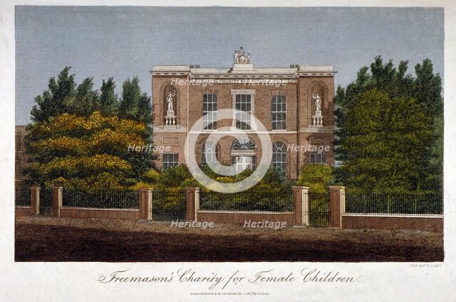 The Freemasons' Charity School for Girls, Westminster Bridge Road, Lambeth, London, 1814. Artist: John Pass