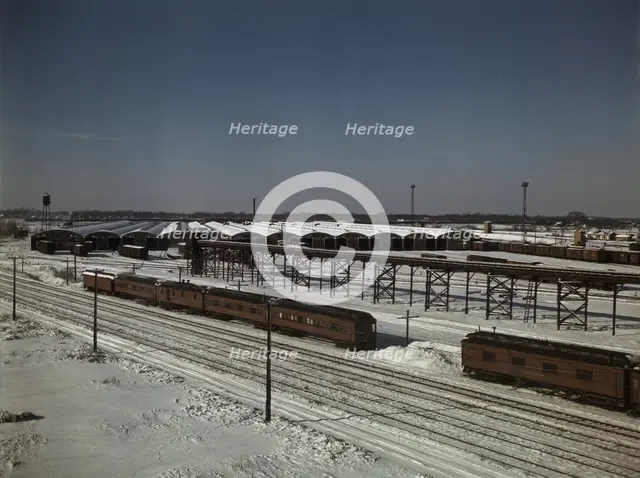 The freight house at a Chicago and Northwestern Railroad yard, Chicago, Ill., 1942. Creator: Jack Delano.