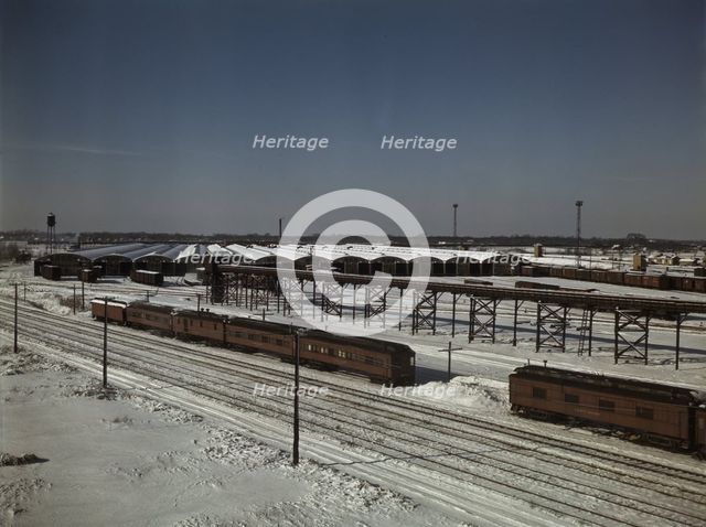 The freight house at a Chicago and Northwestern Railroad yard, Chicago, Ill., 1942. Creator: Jack Delano.