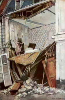 The Front of a House Arras, France, 23 July 1915, (1926).Artist: Francois Flameng
