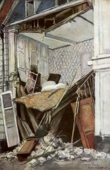 The Front of a House Arras, France, 23 July 1915, (1926).Artist: Francois Flameng