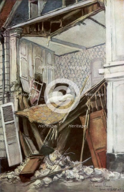'The Front of a House', Arras, France, 23 July 1915, (1926).Artist: Francois Flameng