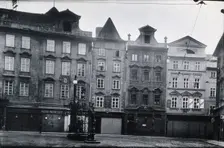 The front of a pharmacy in a cobbled square in Prague, c1890s. Creator: Zikmund Reach