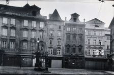 The front of a pharmacy in a cobbled square in Prague, c1890s. Creator: Zikmund Reach