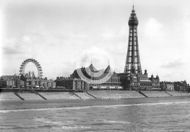 The front at Blackpool, Lancashire, 1894-1910. Artist: Unknown