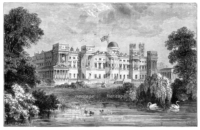 The front garden of Buckingham Palace, London, 1900. Artist: Unknown