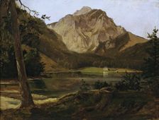 The front Langbathsee with the Höllengebirge, 1828/1830. Creator: Friedrich Gauermann