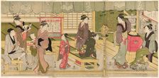 The Front Room of the Naniwaya (Naniwaya misesaki), c. 1800. Creator: Eishosai Choki