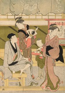 The Front Room of the Naniwaya (Naniwaya misesaki), c. 1800. Creator: Eishosai Choki