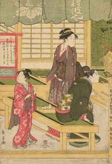 The Front Room of the Naniwaya (Naniwaya misesaki), c. 1800. Creator: Eishosai Choki