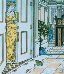 The Frog asks to be allowed to enter the Castle - Illustration for The Frog Prince c1874. Creator: Walter Crane
