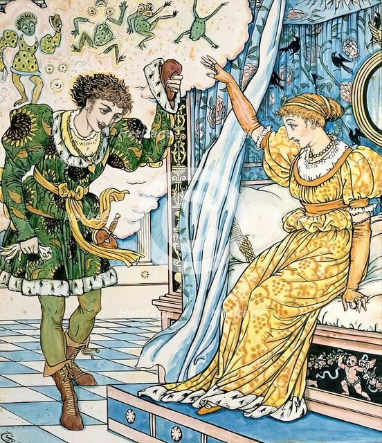 The Frog turns into a Prince - Illustration for 'The Frog Prince', c1874. Creator: Walter Crane.