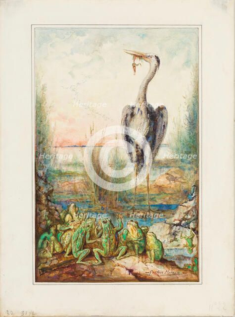 The frogs asking for a king (Les Grenouilles qui demandent un Roi) , 1881. Creator: Moreau, Gustave (1826-1898).