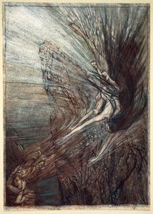 The frolic of the Rhine-Maidens 1910. Creator: Arthur Rackham