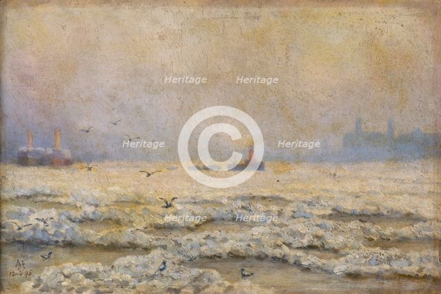 'The Frozen Thames at Greenwich', 1895. Creator: Unknown.