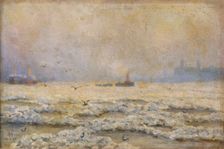 The Frozen Thames at Greenwich 1895. Creator: Unknown