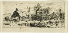 The Frozen Pond, small plate, 1845. Creator: Charles Emile Jacque