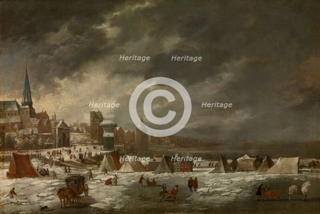The Frozen Scheldt in Antwerp, 1670. Creator: Jan Peeters.