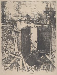 The Guard Gate, Gatun Lock, 1912. Creator: Joseph Pennell