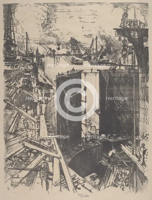 The Guard Gate, Gatun Lock, 1912. Creator: Joseph Pennell.