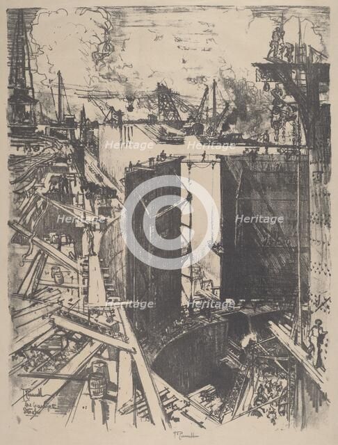 The Guard Gate, Gatun Lock, 1912. Creator: Joseph Pennell.