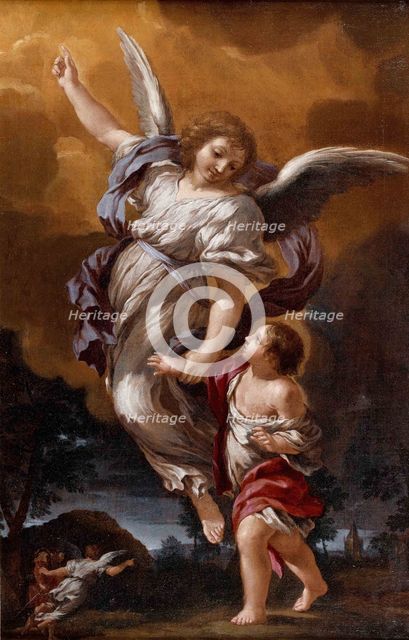 The Guardian Angel (after Pietro da Cortona). Artist: Ferri, Ciro (1634-1689)