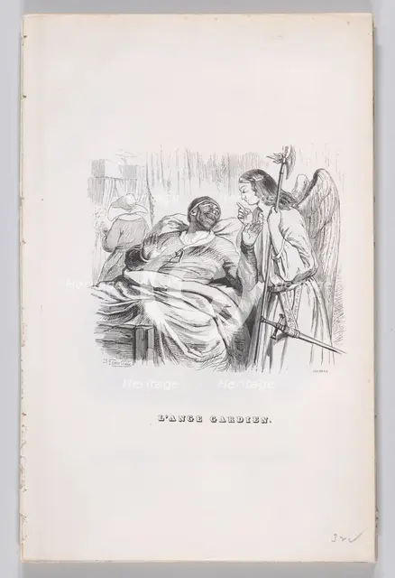 The Guardian Angel from The Complete Works of Béranger, 1836. Creator: Cherrier.