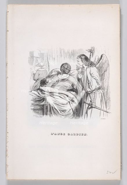 The Guardian Angel from The Complete Works of Béranger, 1836. Creator: Cherrier.