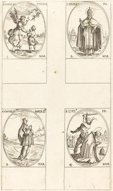 The Guardian Angel; St. Simplici; St. Cunegundes; St. Luci. Creator: Jacques Callot