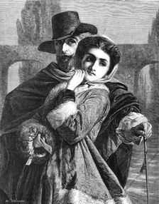 "The Guardian," by A. Elmore, R.A., in the Winter Exhibition at the French Gallery, Pall-Mall, 1865. Creator: W Thomas