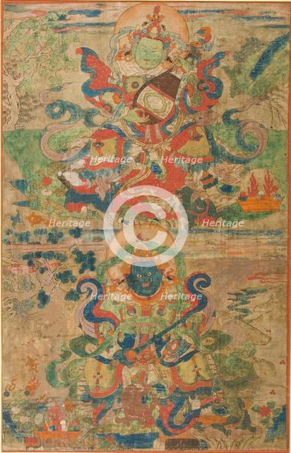 The Guardian Generals of the Directions (Lokapalas) Dhritarashtra..., early 17th century. Creator: Anon.