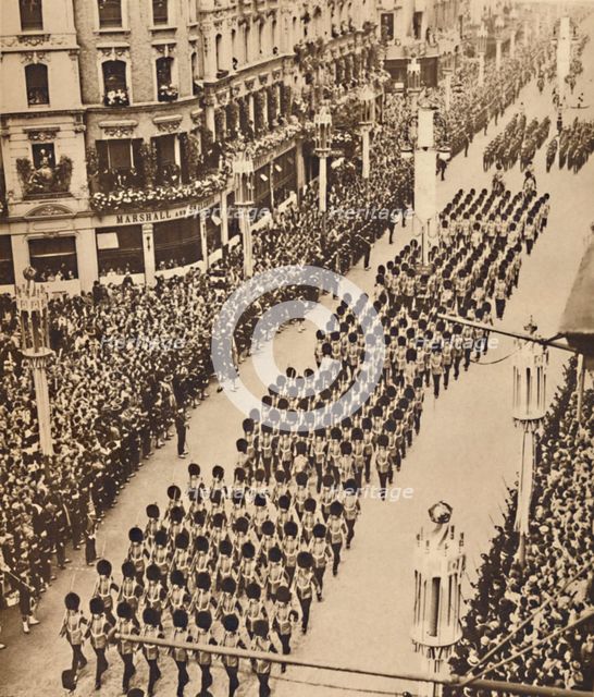 'The Guards in Oxford Street', May 12 1937. Artist: Unknown.