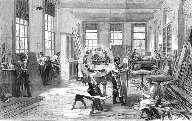 The Guards' Institute, Vauxhall-Bridge-Road: the Carpenters' Shop, 1869. Creator: Unknown.