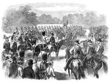 The Guards Parade at the Horse Guards in honour of the Queen's Birthday, 1869. Creator: Unknown