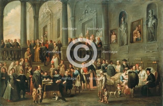 The Guests of Honour Visiting a Hospital, 1642. Creator: Cornelis de Wael.