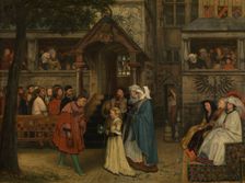 The Guild of the Archers Welcomes Margaret of Austria, c1490, 1860. Creator: Jan August Hendrik Leys