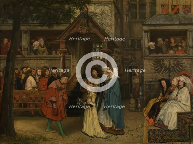The Guild of the Archers Welcomes Margaret of Austria, c1490, 1860. Creator: Jan August Hendrik Leys.