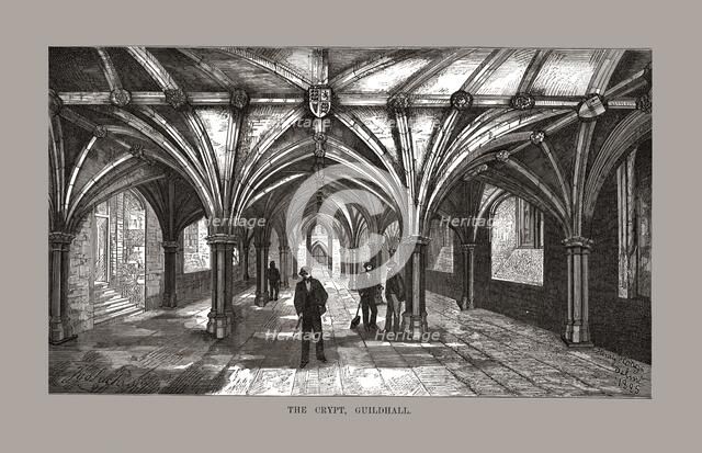 The Guild-Hall Crypt, 1886.  Artist: Unknown.