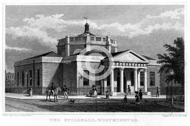 The Guildhall, Westminster, London, 1828.Artist: M Barrenger