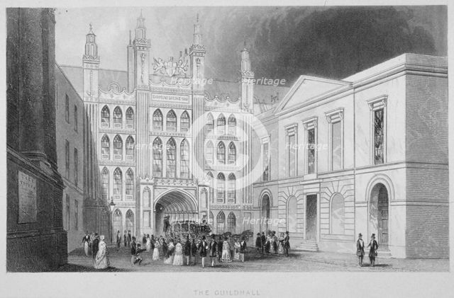 The Guildhall, City of London, 1847.                                     Artist: Albert Henry Payne