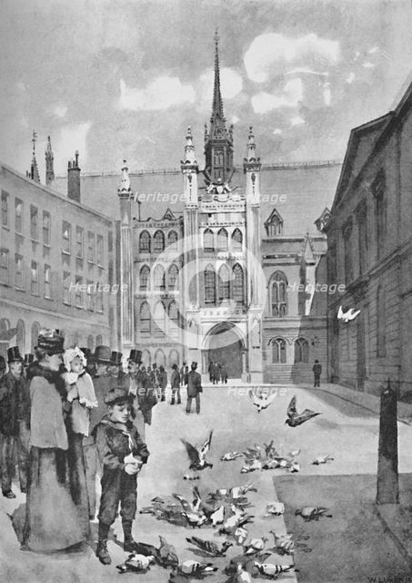 'The Guildhall, Front Exit', 1891. Creator: William Luker.