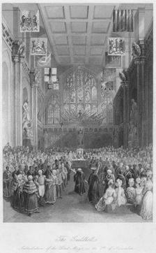 The Guildhall. Installation of the Lord Mayor on the 8th of November c1841. Artist: Henry Melville