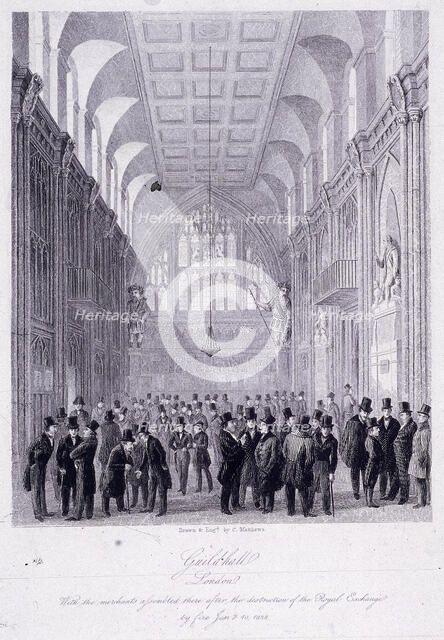 The Guildhall, London, 1838. Artist: C Matthews