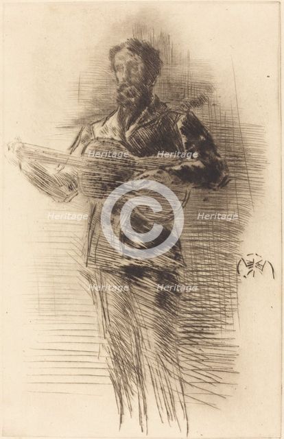 The Guitar Player, 1875. Creator: James Abbott McNeill Whistler.